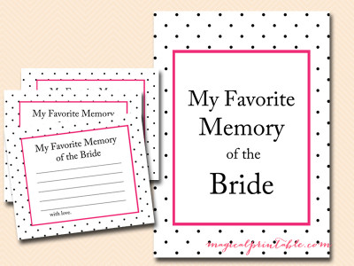 Kate Spade Inspired Hot Pink, Dots Bridal Shower Games
