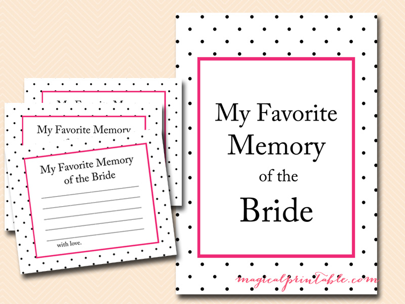 Kate Spade Inspired Hot Pink, Dots Bridal Shower Games