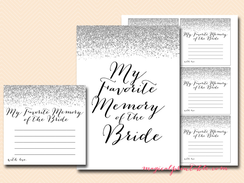 Silver Glitter Bridal Shower Game Pack - Magical Printable