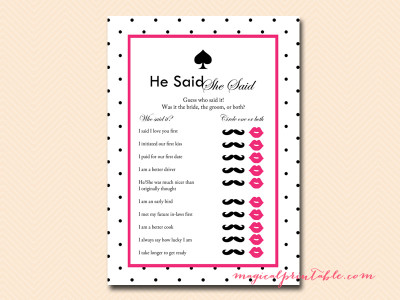 said he bridal game shower spade kate she games pack inspired printable magicalprintable answer included