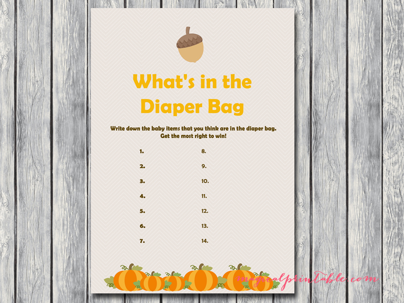 Pumpkin Baby Shower Game Package Magical Printable