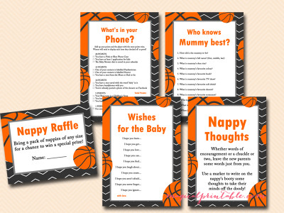 basketball baby shower game pack, printable games, aussie english tlc55