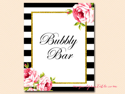 bubbly bar sign for wedding