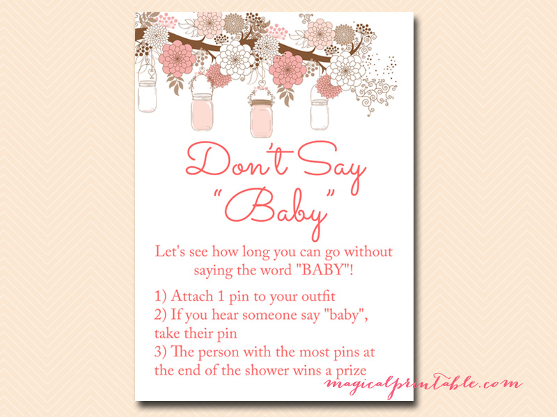 Mason Jars Baby Shower Game Pack - Magical Printable