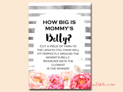 Watercolor Peonies Little one Shower Recreation Pack - Magical Printable photo regarding How Big is Mommy's Belly Free Printable known as Watercolor Peonies Youngster Shower Sport Pack - Magical Printable