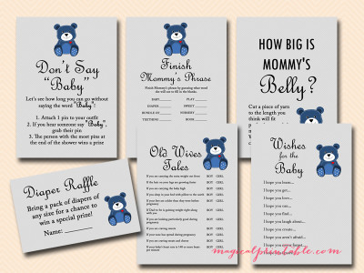 Teddy Bear Baby Shower Game Pack - Magical Printable