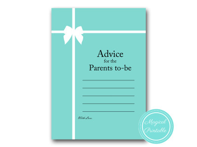 advice for the parents to be- tiffany blue baby shower