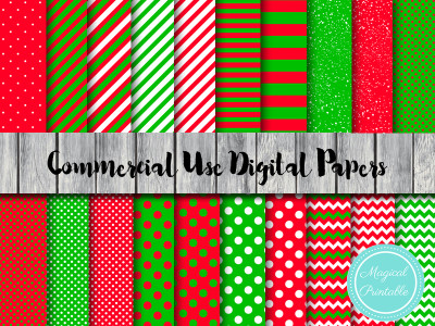 christmas digital papers, christmas scrapbook papers, santa digital papers, little helper