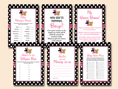 free minnie mouse baby shower games, mickey mouse baby shower games, tlc45