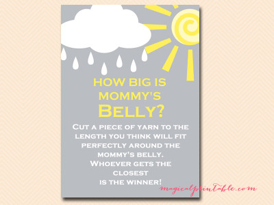 how-big-is-mommys-belly You are my Sunshine Baby Shower Game Pack