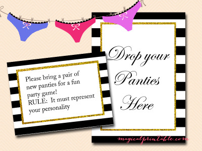 guess the panties game, bridal shower game, bachelorette game
