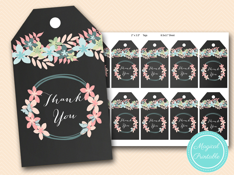 Chalkboard Thank you Tags - Magical Printable