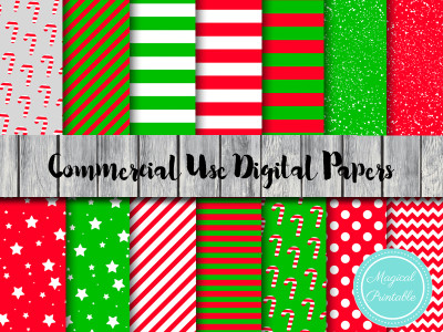 christmas red and green digital papers, instant download, xmas digital papers, santa digital paper