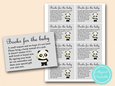 panda baby shower, books for the baby