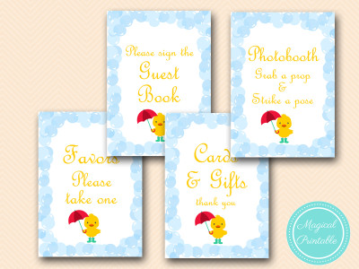 BUBBLES duck baby shower signs