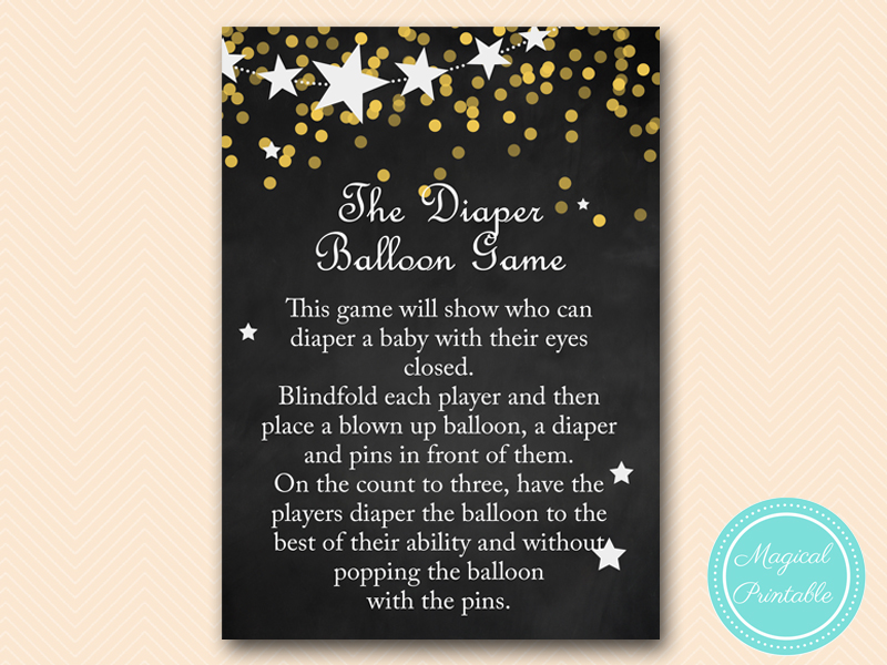 Chalkboard Twinkle Twinkle Baby Shower Game Pack Magical Printable