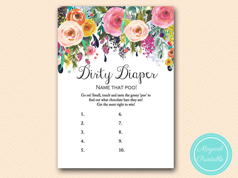 Garden Floral Baby Shower Games - Magical Printable