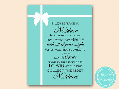 dont-say-bride-necklace-game-8x10 Tiffany Theme Bridal Shower Games Pack