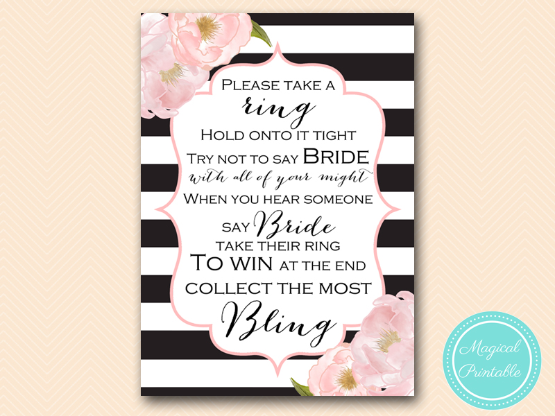 Peonies Bridal Shower Games Pack - Magical Printable