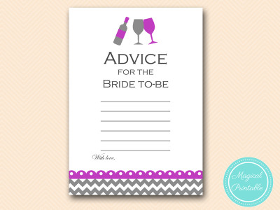 advice card bridal shower