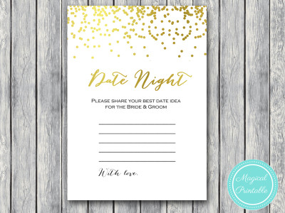 date night idea card and sign