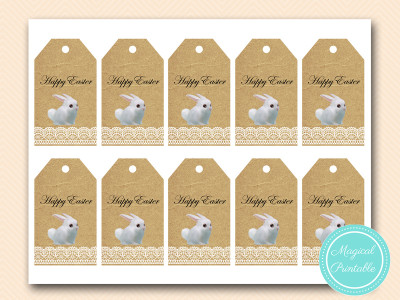 easter bunny thank you tags