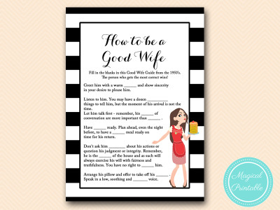 good wife guide bridal shower game