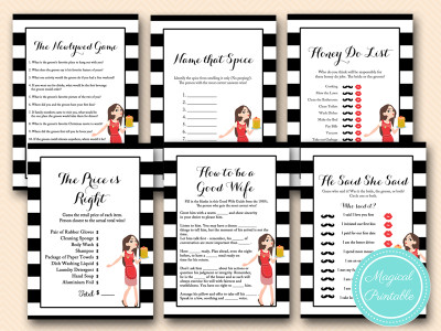 modern housewife bridal shower black and white games bs166