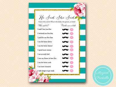 BS13-he-said-she-said-floral-teal-stripes-bridal-shower-game