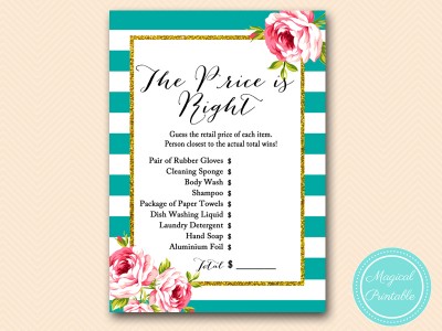BS13-price-is-right-floral-teal-stripes-bridal-shower-game