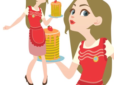 Housewife Clipart, Woman with an apron Clipart blonde