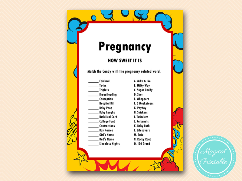 Superhero Baby Shower Game - Magical Printable