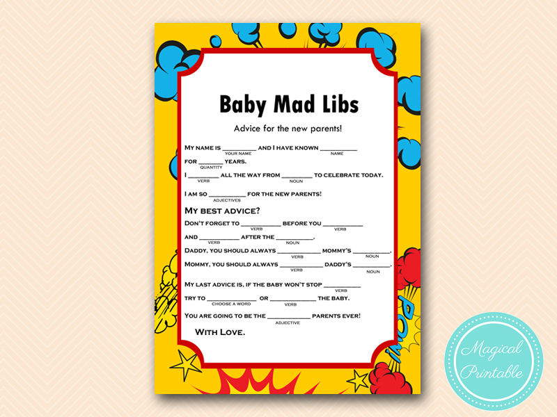Superhero Baby Shower Game - Magical Printable