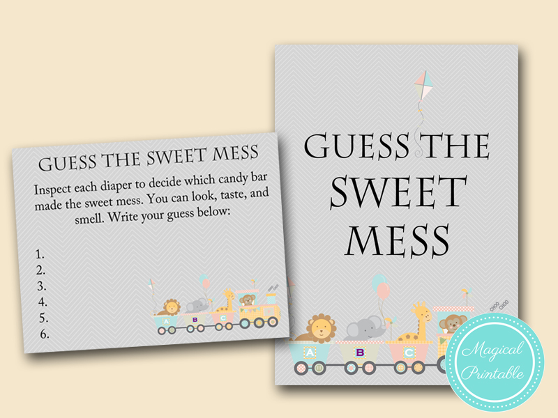 Animal Train Baby Shower Game Pack - Safari Jungle - Magical Printable
