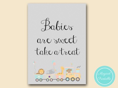 TLC54-sign-babies-are-sweet-Jungle-safari-animals-baby-shower-games