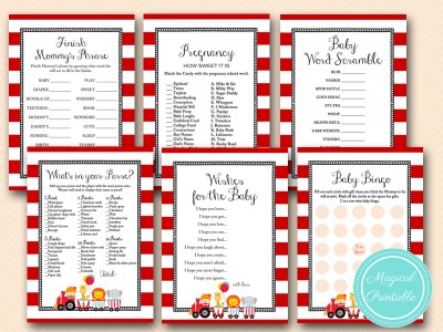 circus carnival baby shower games package tlc145 instant download