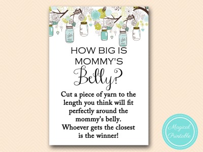 how-big-is-mommys-belly-rustic-teal-mason-jar-baby-shower-game-tlc146