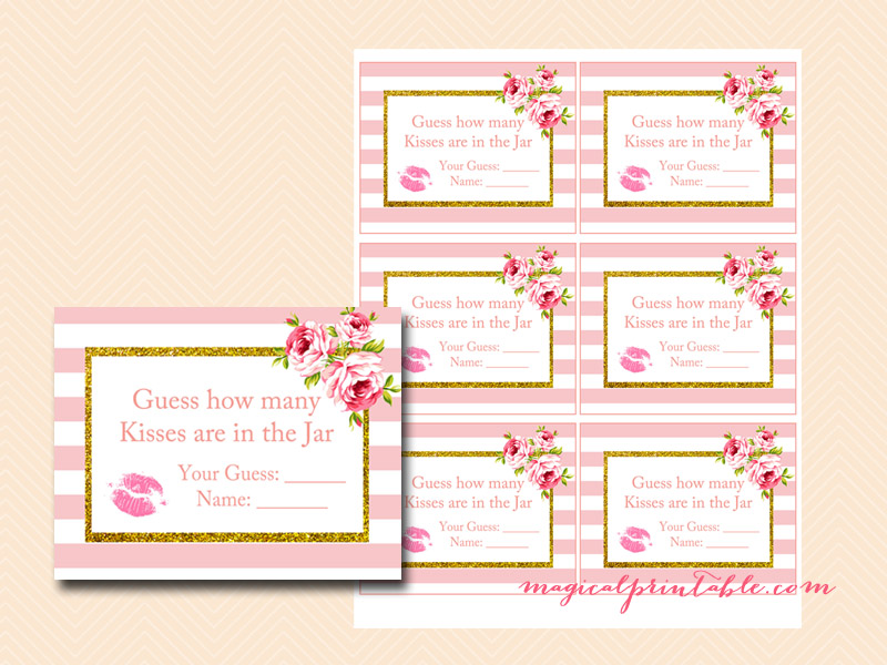 Floral Pink Chic Bridal Shower Games - Magical Printable
