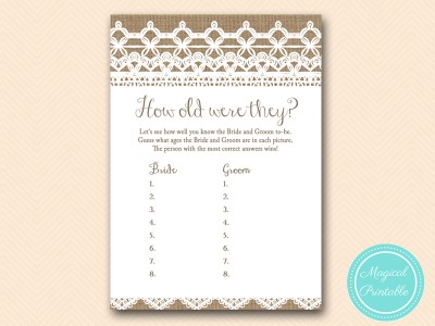 how-old-were-they-rustic-burlap-lace-bridal-shower-game-shabby-bs173
