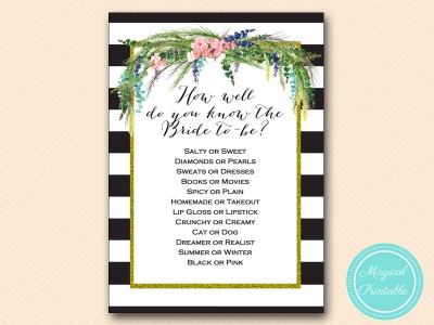 how-well-do-you-know-the-bride-Luau Bridal Shower Game, Hawaiian, Spring, Wedding Shower