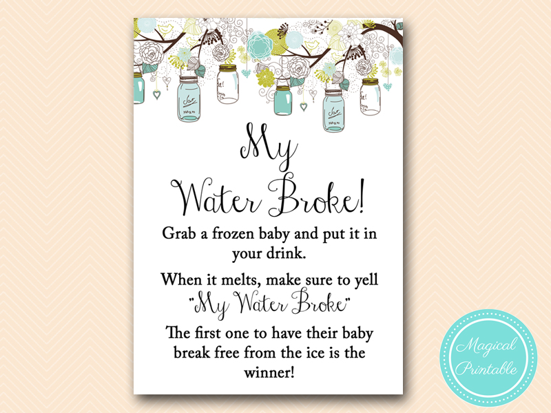 Mason Jars Baby Shower Game Package Magical Printable