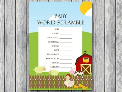 scramble baby word baby shower game