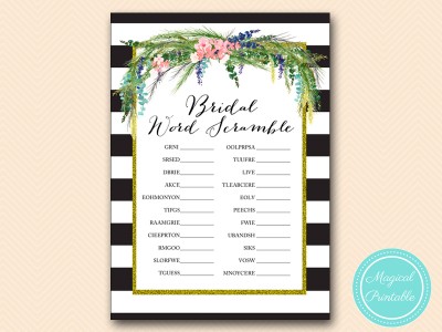 scramble-bridal-word-Luau Bridal Shower Game, Hawaiian, Spring, Wedding Shower