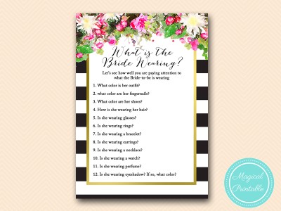 what-is-the-bride-wearing  pink floral black stripes gold
