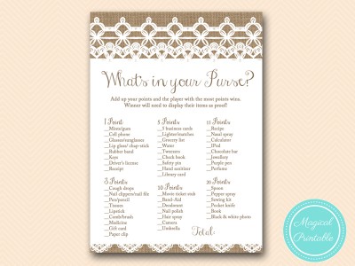 whats-in-your-purse-rustic-burlap-lace-bridal-shower-game-shabby-bs173