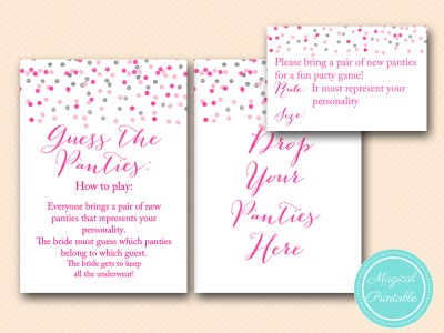 BS179-guess-the-panties-game-how-to-play-sign-Pink-silver-confetti-bridal-shower-games