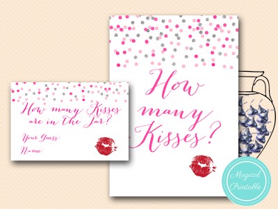 BS179-how-many-kisses-in-jar-card-Pink-silver-confetti-bridal-shower-games