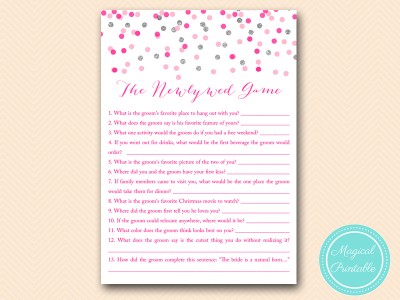 BS179-newlywed-game-Pink-silver-confetti-bridal-shower-games