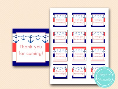 Navy and Coral Nautical Bridal Shower Games Pack - Magical Printable