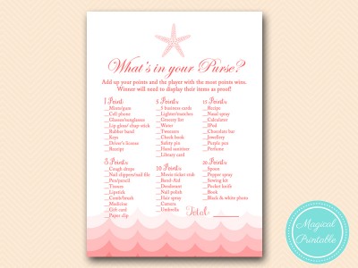 BS182-whats-in-your-purse-nautical-coral-beach-bridal-shower-game